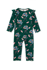 Tea Collection Ruffle Shoulder Romper Floral Butterfly Bouquet