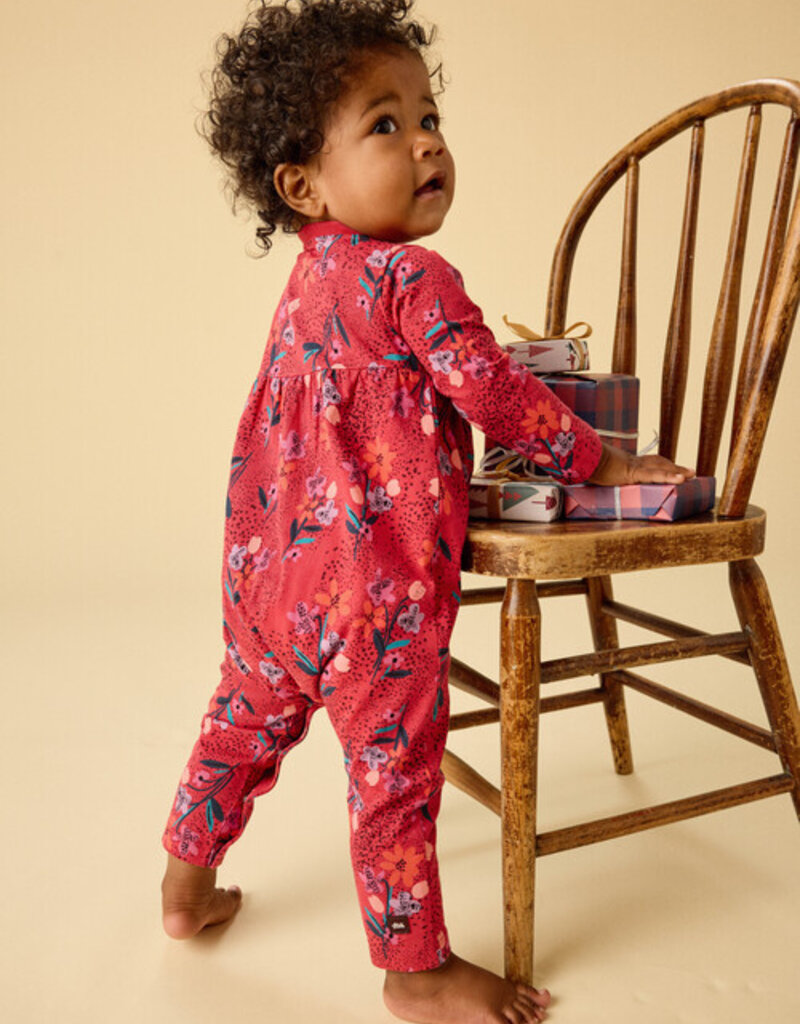 Tea Collection Wrap Neck Romper Vintage French Flowers