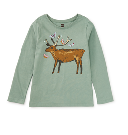 Tea Collection SALE Deer and Butterflies Graphic Tee
