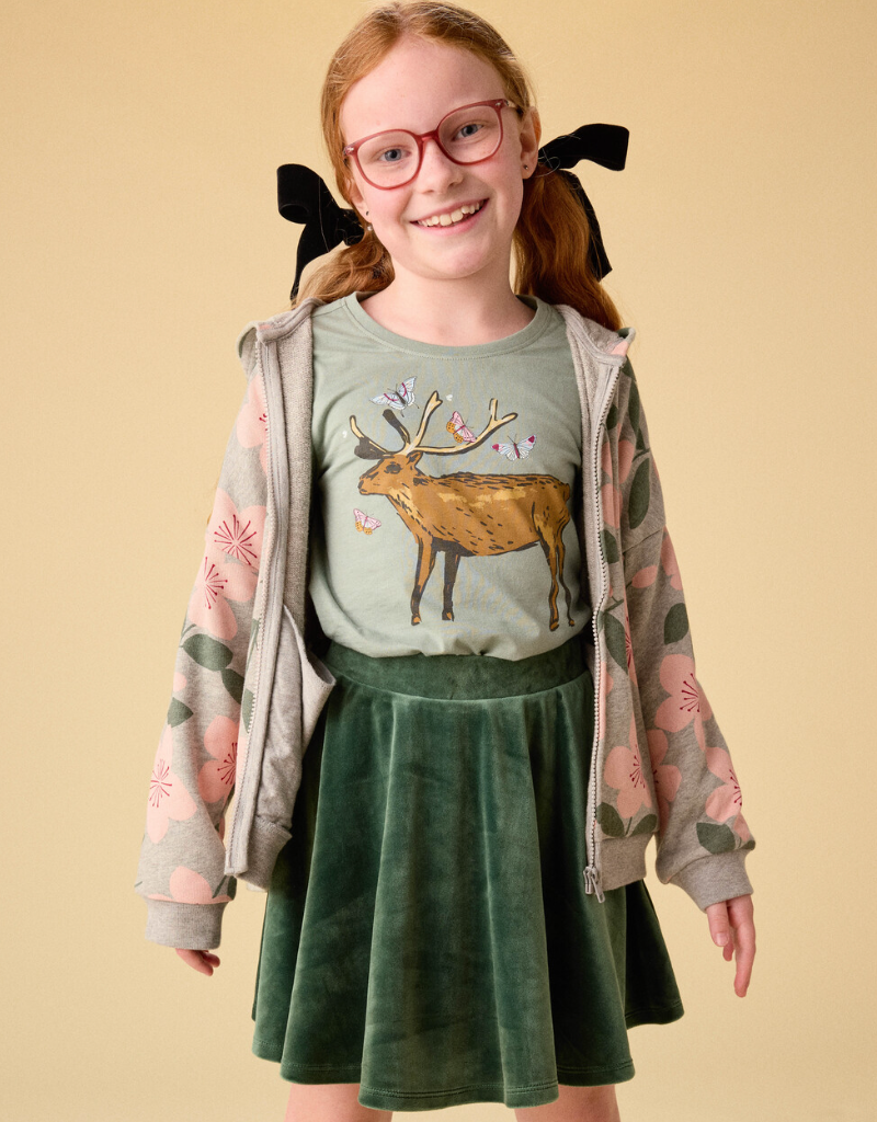 Tea Collection Deer and Butterflies Graphic Tee