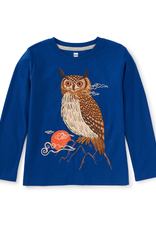 Tea Collection Mountain Owl Graphic Tee Galactic Blue