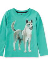 Tea Collection Korean Jindo Dog Graphic Tee Glaze  Blue