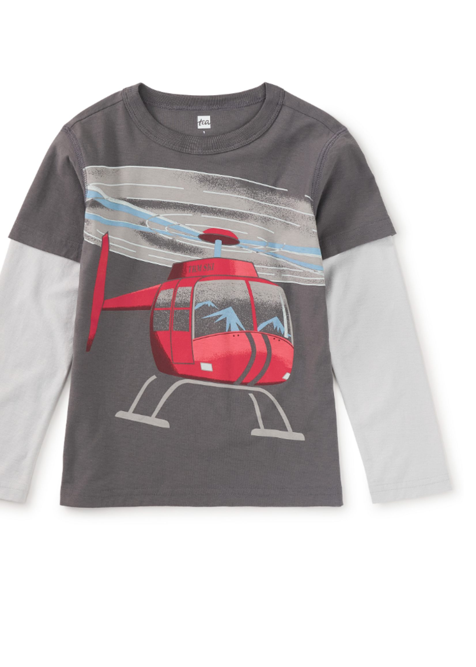 Tea Collection Heliskiing Layered Tee Thunder