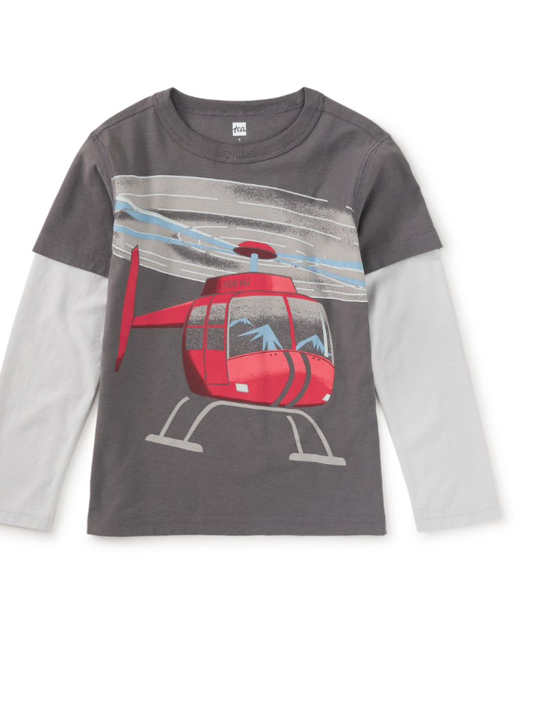 Tea Collection Heliskiing Layered Tee Thunder