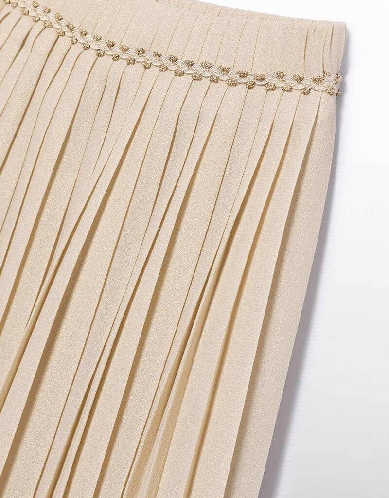 Abel & Lula Midi Lame Skirt Oat
