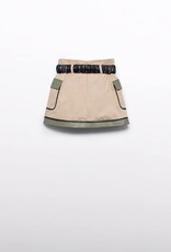 Abel & Lula Combined Twill Skirt Beige/Bayleaf