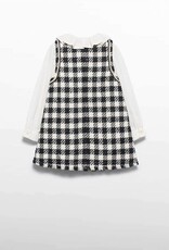 Abel & Lula Black Herringbone Dress