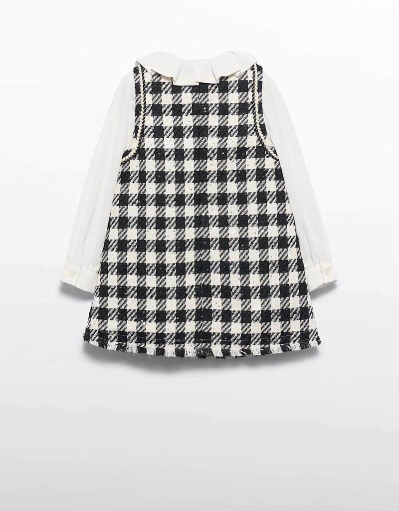 Abel & Lula Black Herringbone Dress