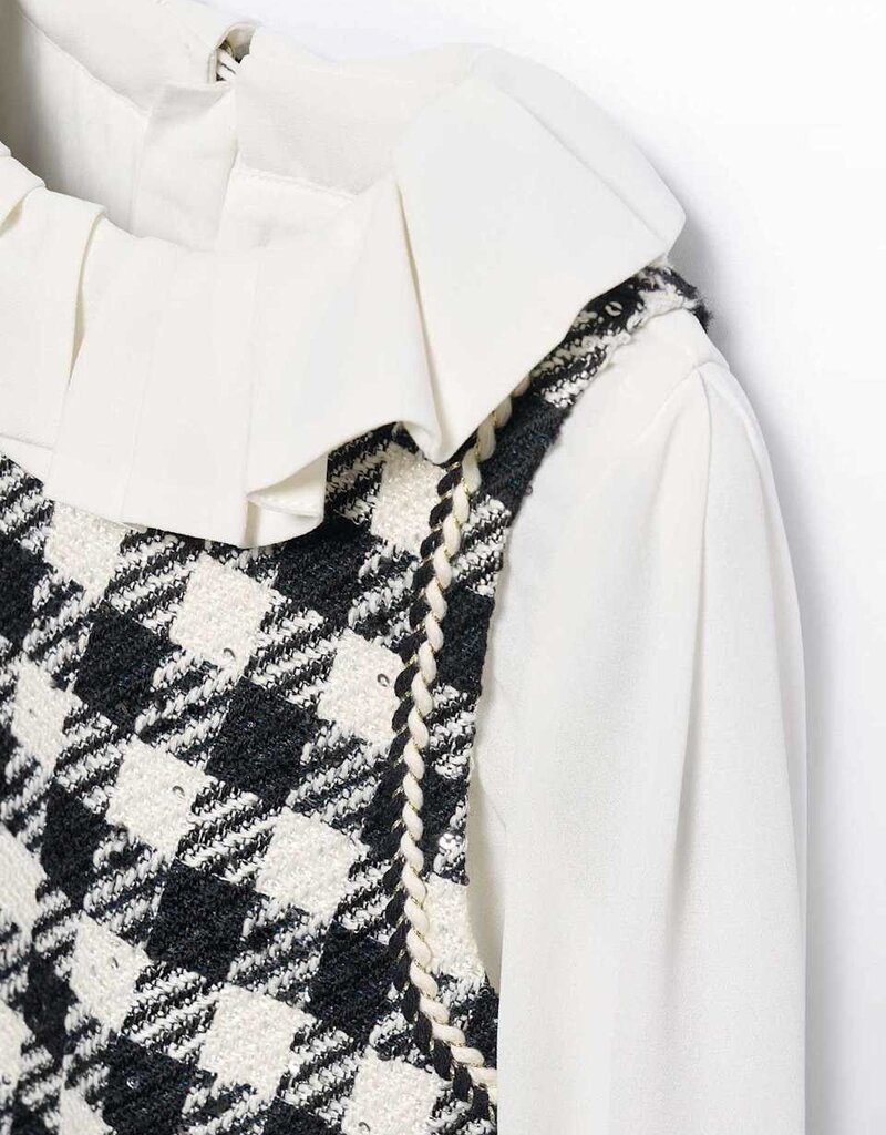 Abel & Lula Black Herringbone Dress