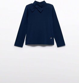 Abel & Lula Navy Turtleneck w/Bow