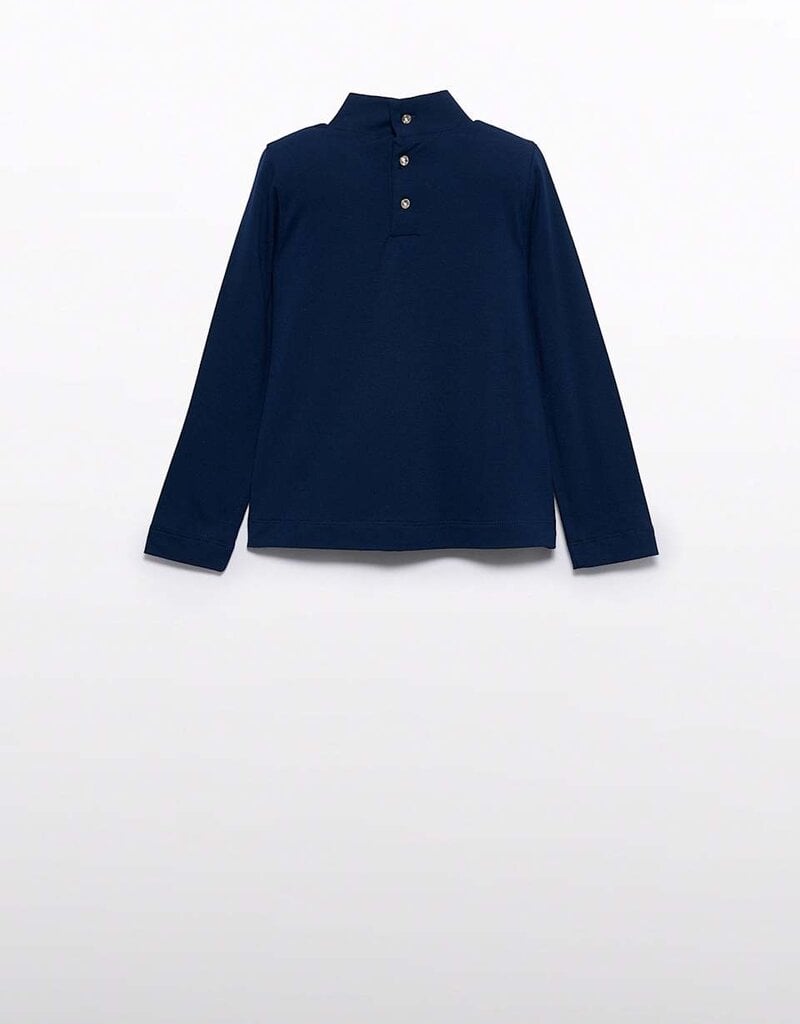 Abel & Lula Navy Turtleneck w/Bow