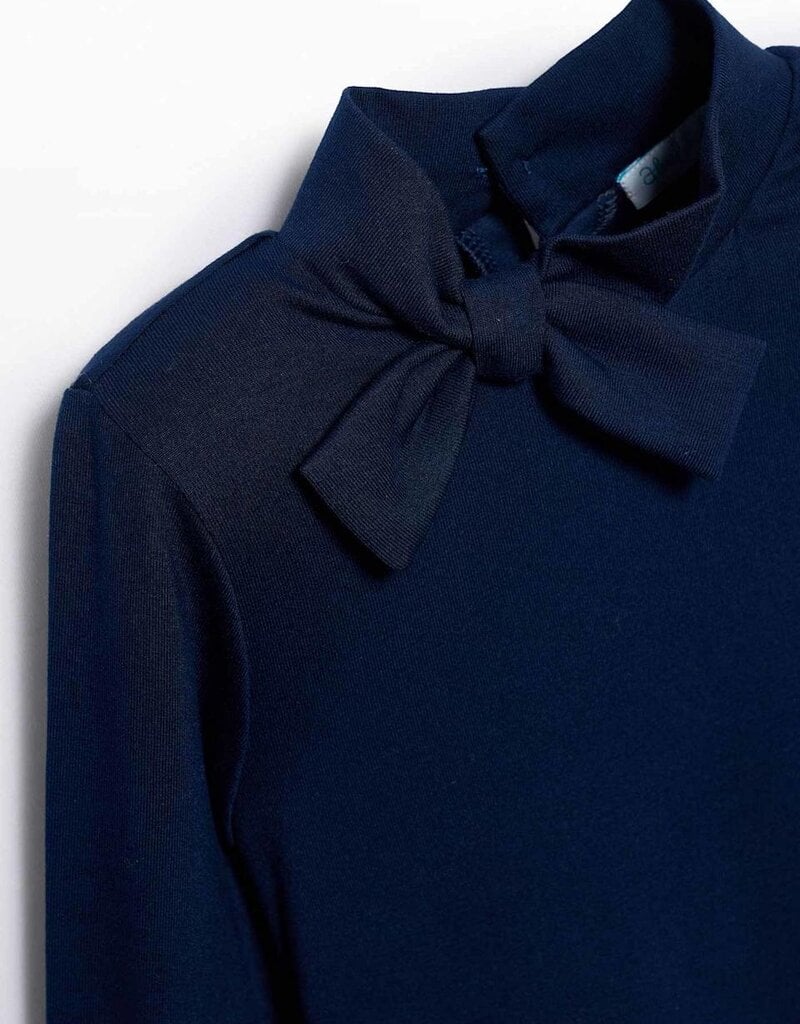 Abel & Lula Navy Turtleneck w/Bow