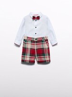 Abel & Lula SALE. Red Plaid Bermuda Set
