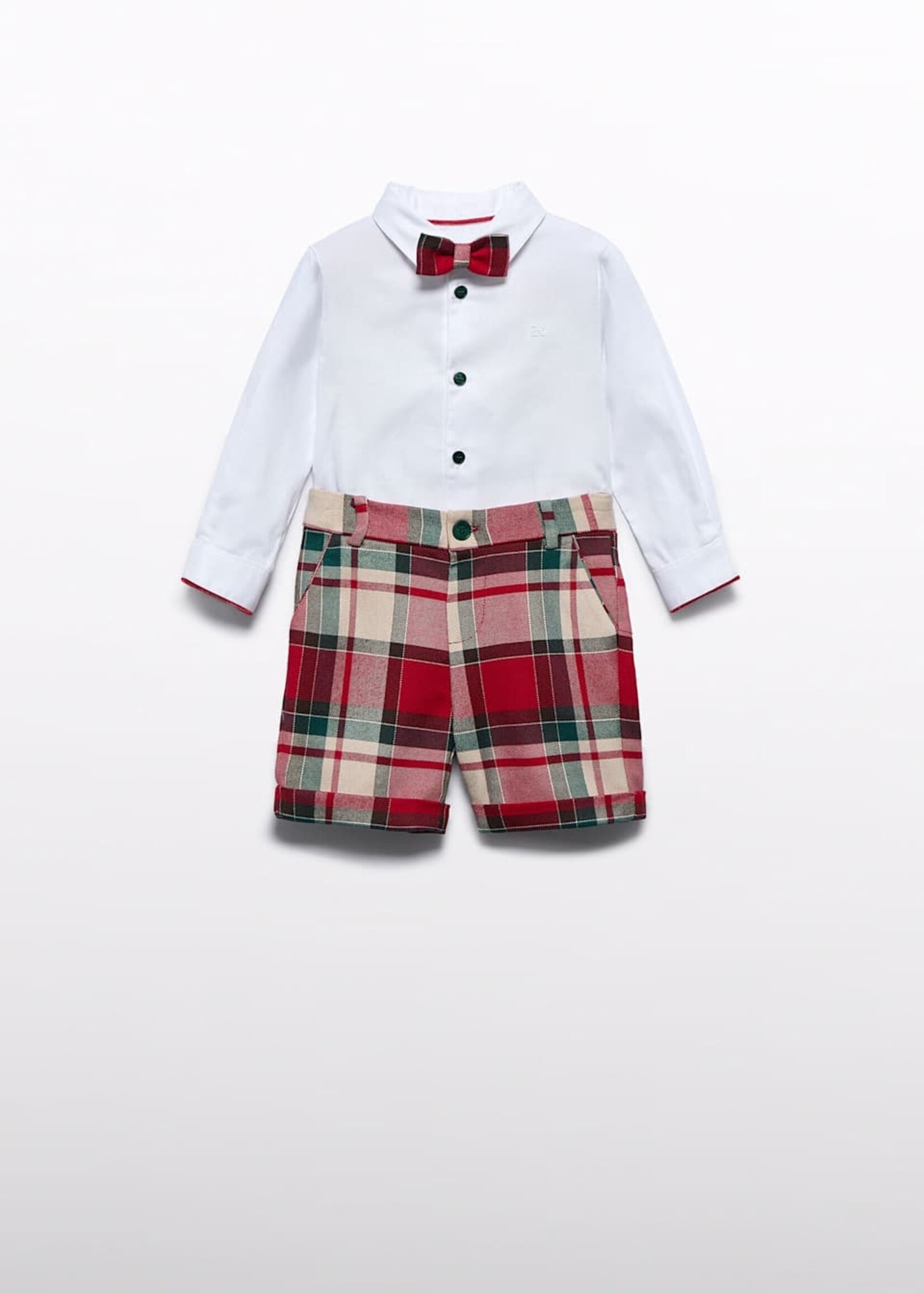 Abel & Lula Red Plaid Bermuda Set
