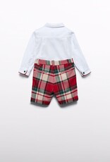Abel & Lula Red Plaid Bermuda Set