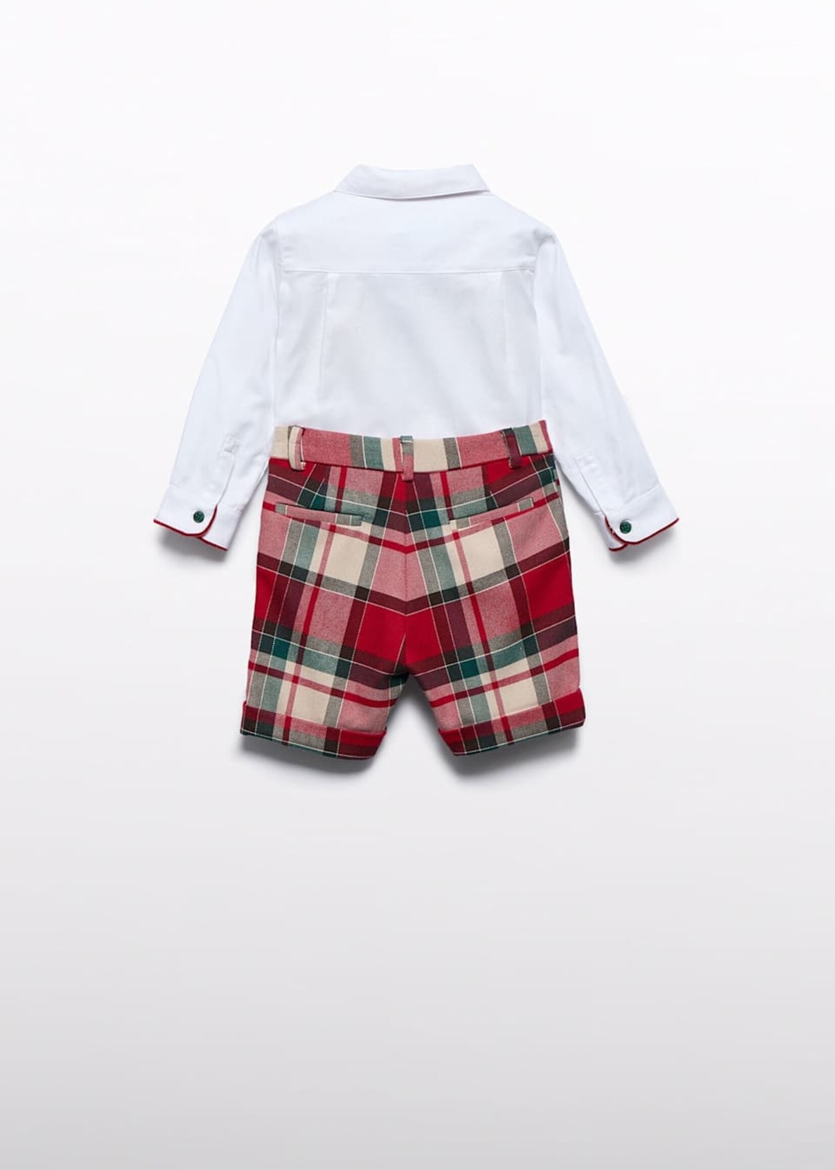 Abel & Lula Red Plaid Bermuda Set