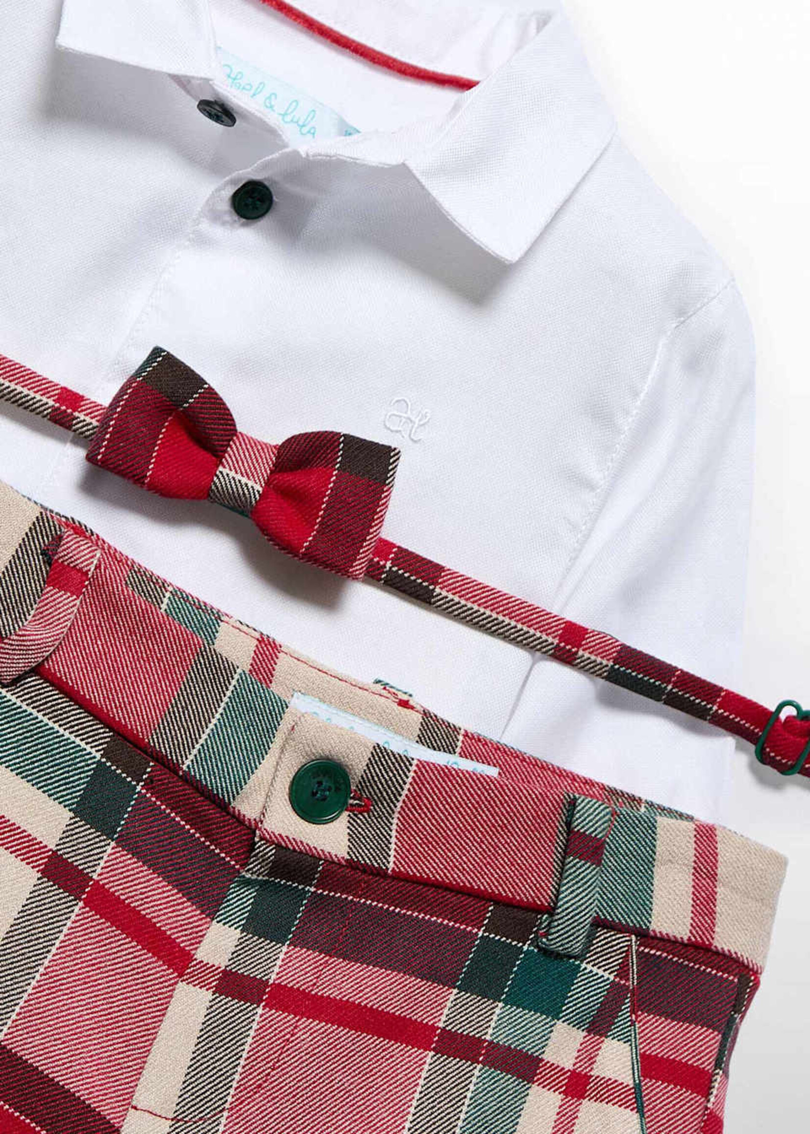 Abel & Lula Red Plaid Bermuda Set