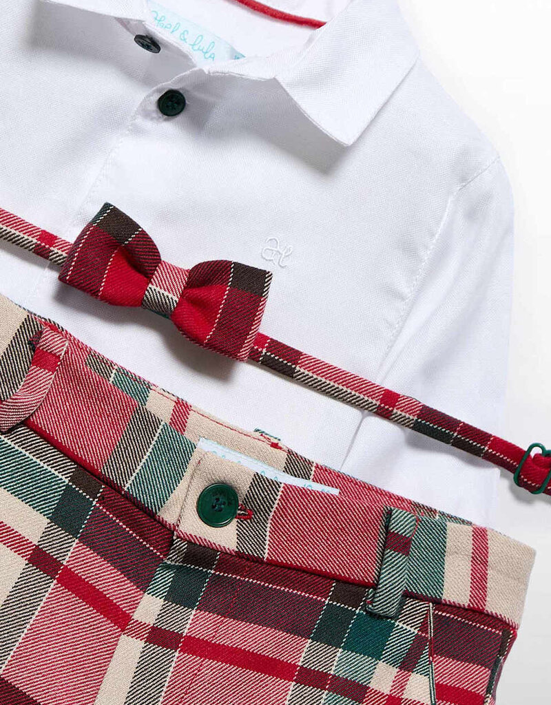 Abel & Lula Red Plaid Bermuda Set