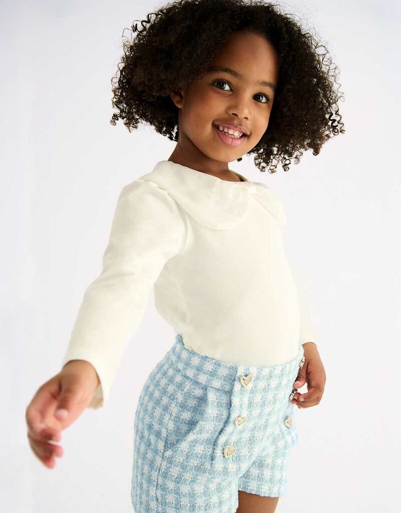 Abel & Lula Soft Aqua Plaid Shorts