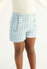 Abel & Lula Soft Aqua Plaid Shorts