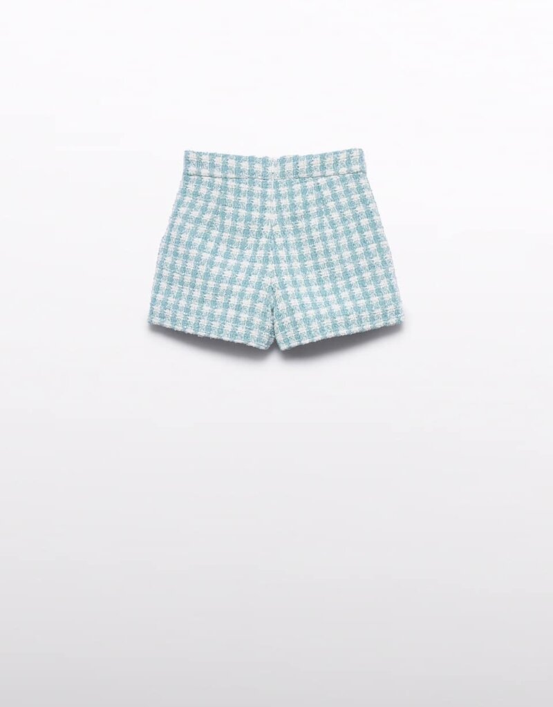 Abel & Lula Soft Aqua Plaid Shorts