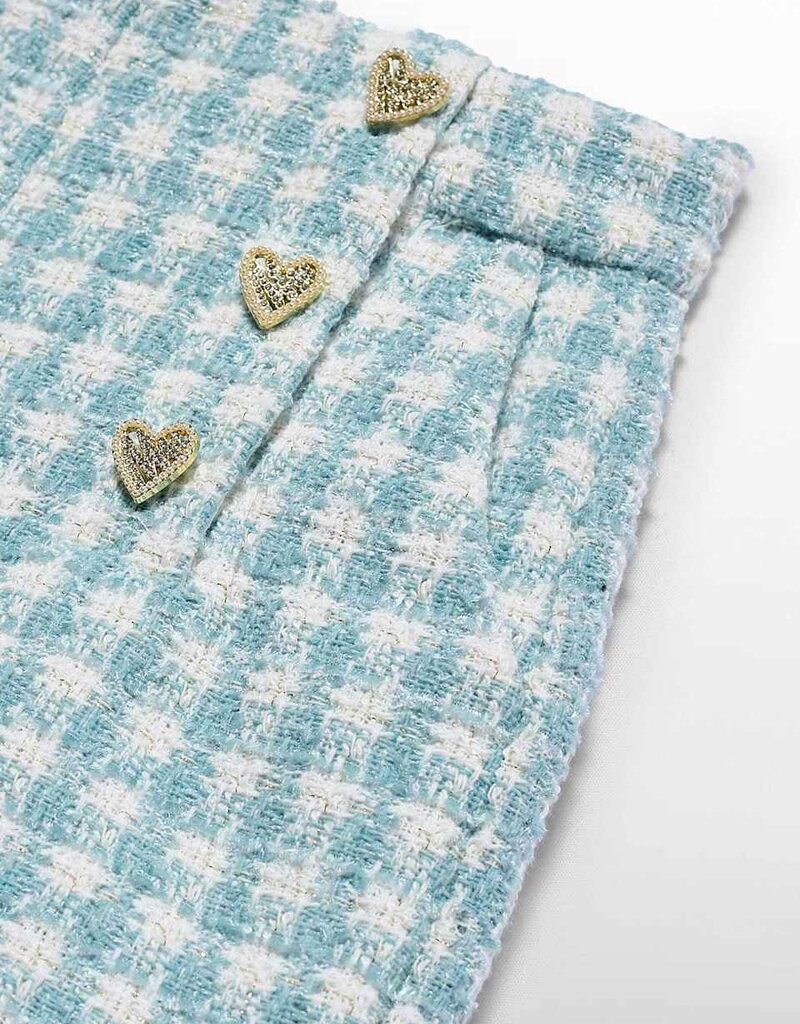 Abel & Lula Soft Aqua Plaid Shorts