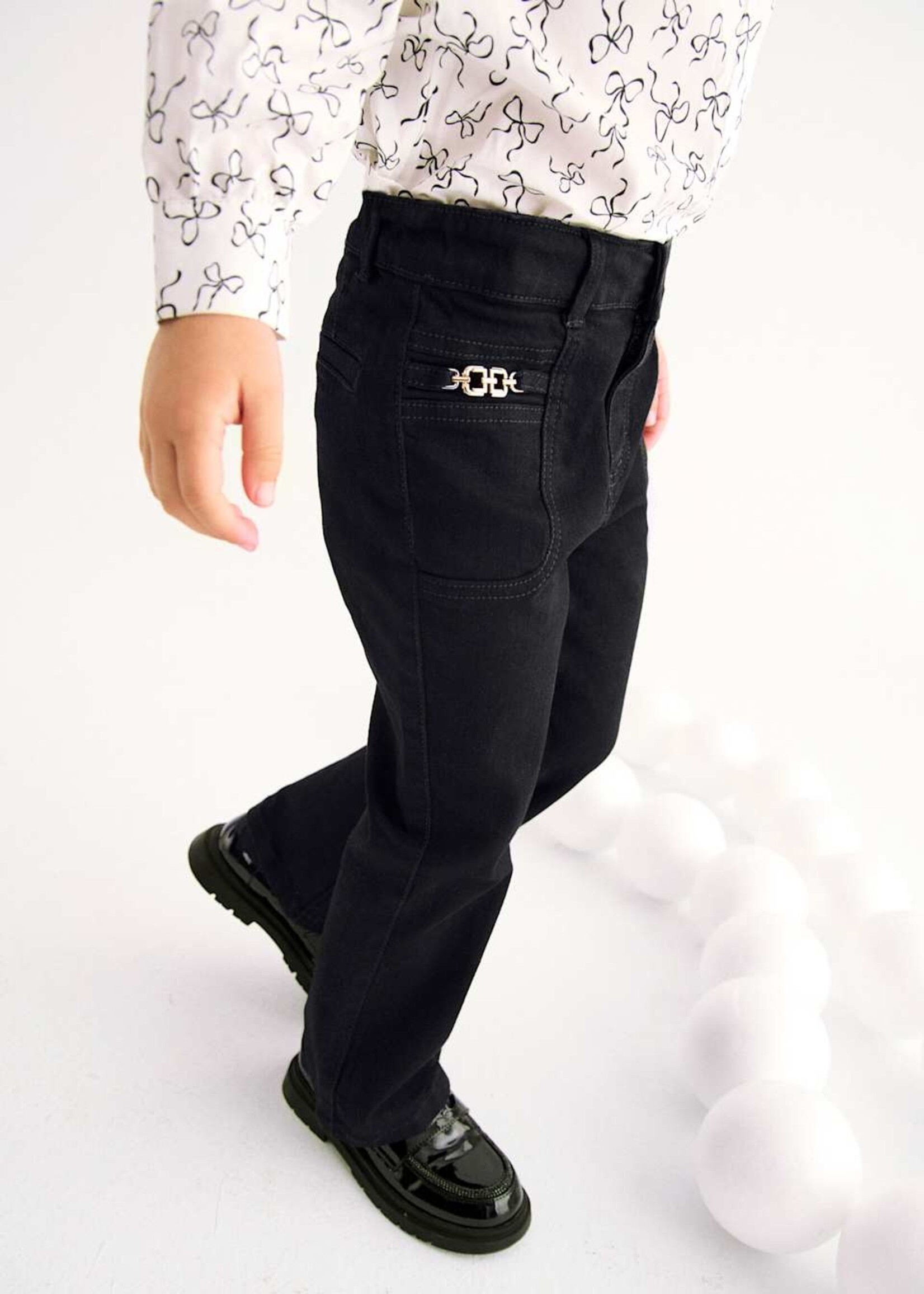 Abel & Lula Flare Denim Black Pants