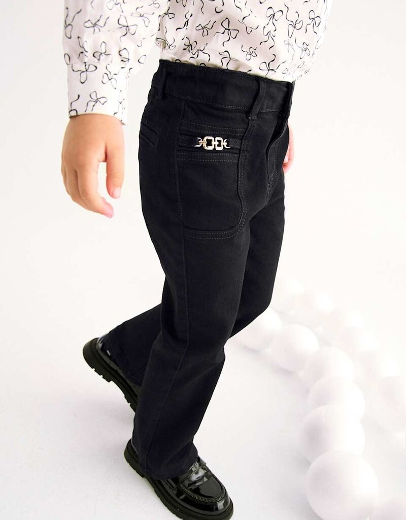 Abel & Lula Flare Denim Black Pants