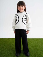 Abel & Lula SALE. White Sweater/Black Pant Set