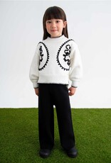 Abel & Lula White Sweater/Black Pant Set