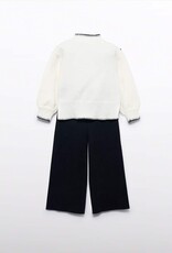 Abel & Lula White Sweater/Black Pant Set