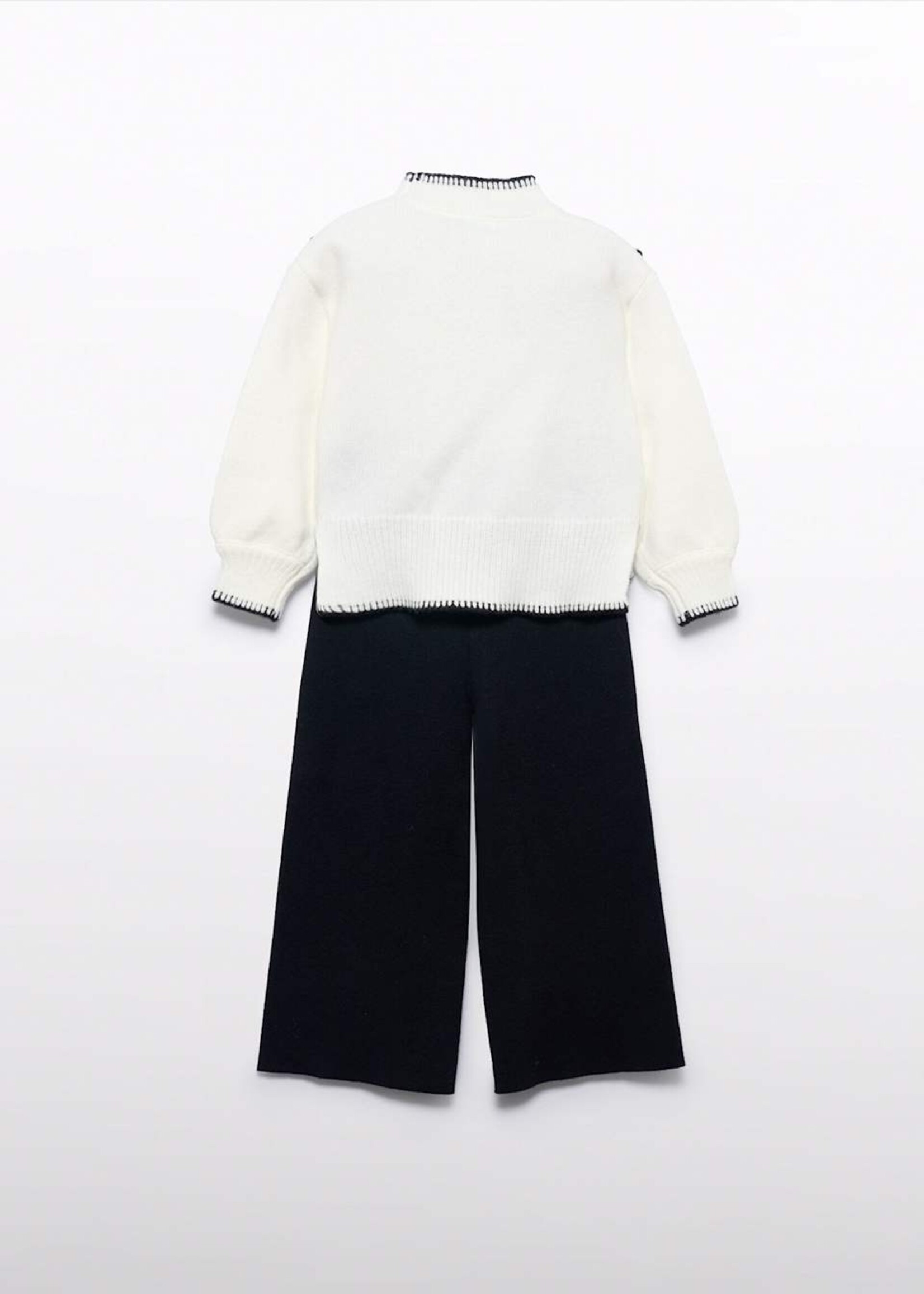 Abel & Lula White Sweater/Black Pant Set