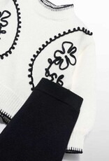 Abel & Lula White Sweater/Black Pant Set