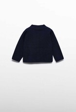 Abel & Lula Navy Knit Button Up Jacket