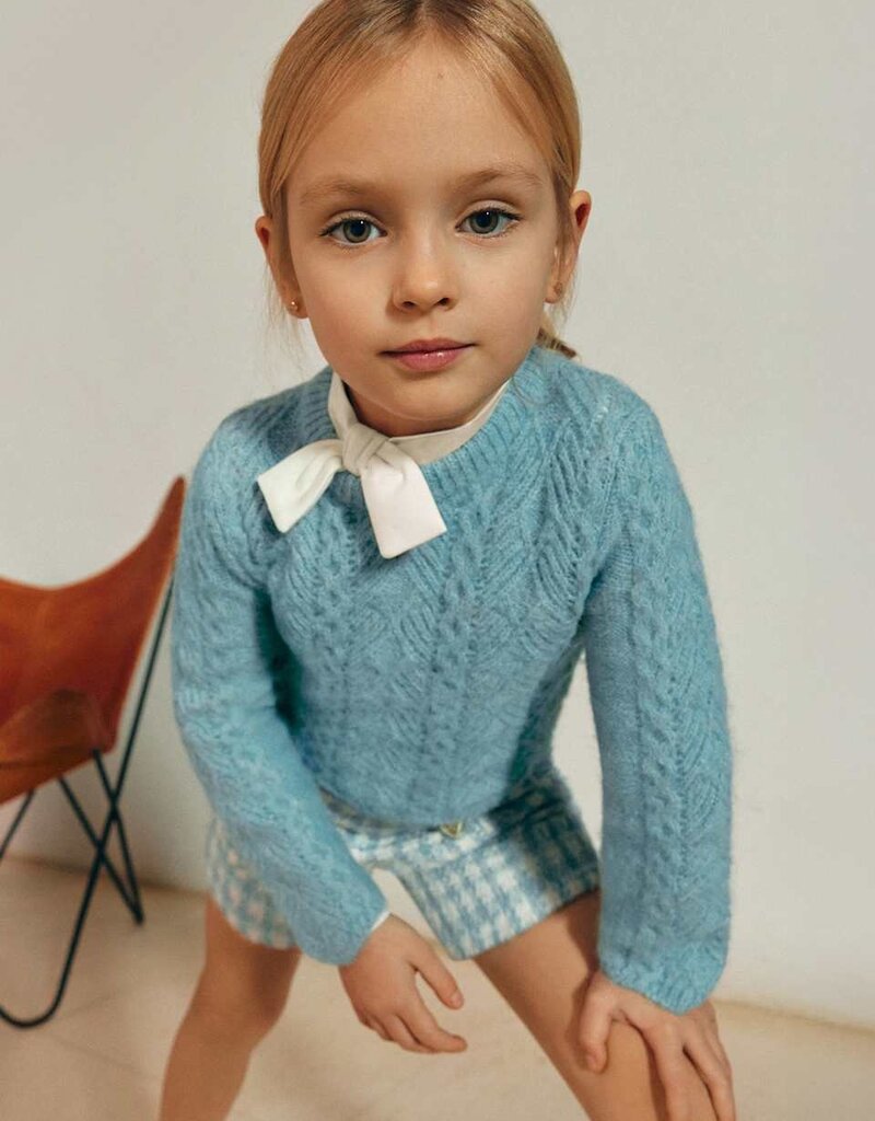 Abel & Lula Soft Aqua Knit Sweater