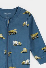 Petit Lem CONSTRUCTION TRUCK PRINT COBALT SLEEPER