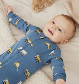 Petit Lem CONSTRUCTION TRUCK PRINT COBALT SLEEPER