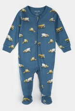Petit Lem CONSTRUCTION TRUCK PRINT COBALT SLEEPER