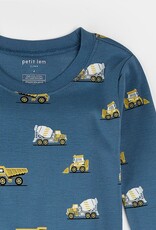 Petit Lem CONSTRUCTION TRUCK PRINT COBALT  PJ SET