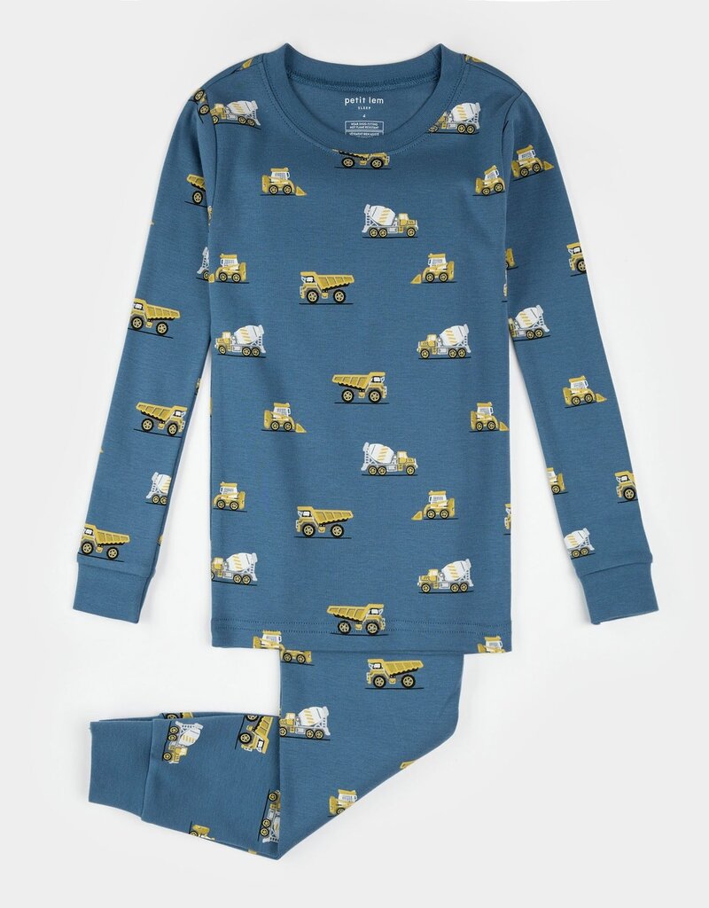 Petit Lem CONSTRUCTION TRUCK PRINT COBALT PJ SET
