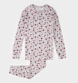 Petit Lem FLOWERED 2PC PJ SET L/S TOP PANT KNIT-BEIGE
