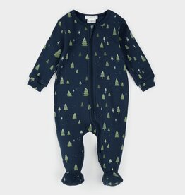 Petit Lem TREES PRINT NAVY SLEEPER