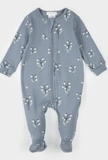 Petit Lem SNOWBELL PRINT DUSTY BLUE SLEEPER