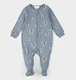 Petit Lem SALE SNOWBELL PRINT DUSTY BLUE SLEEPER