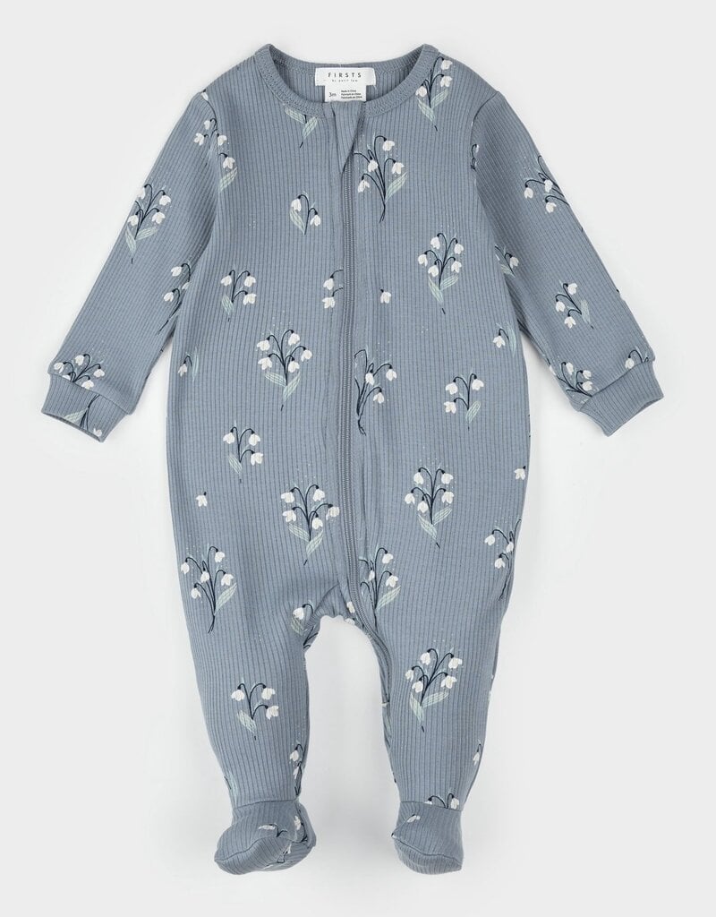 Petit Lem SNOWBELL PRINT DUSTY BLUE SLEEPER