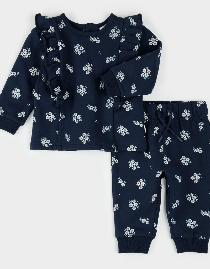 Petit Lem FLORAL PRINT BLUE PANT SET