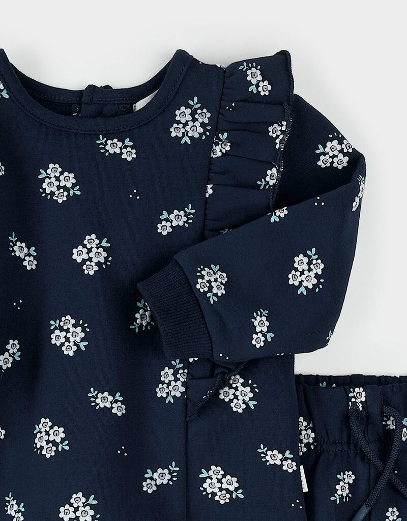Petit Lem FLORAL PRINT BLUE PANT SET