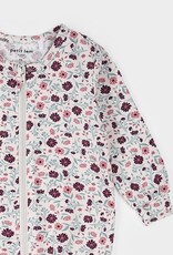 Petit Lem FLOWERED FOOTED SLEEPER KNIT-BEIGE