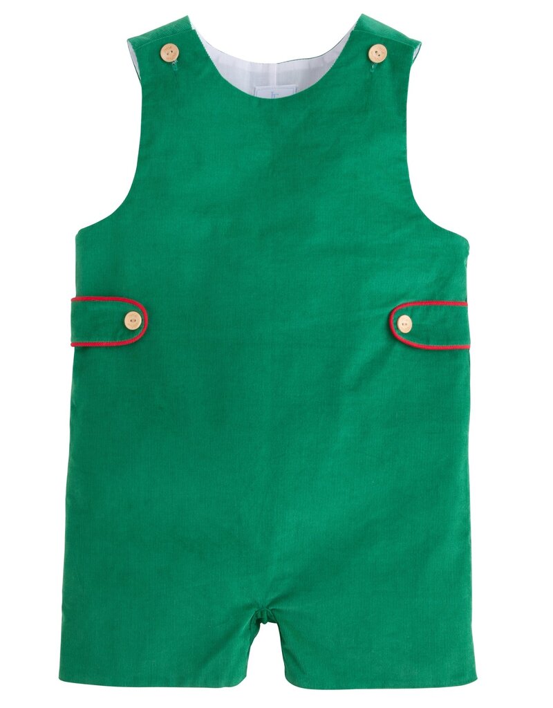 Little English Button Tab John John Evergreen Corduroy