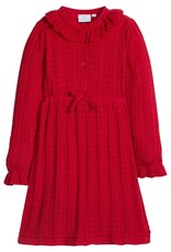 Little English Pointelle Sweater Dress Red